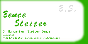 bence sleiter business card